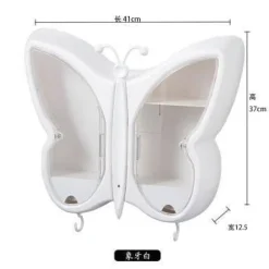 Wandmontierter Schmetterlings-Make-up-Organizer – Aufbewahrungslösung für das Badezimmer