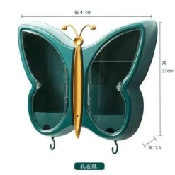 Wandmontierter Schmetterlings-Make-up-Organizer – Aufbewahrungslösung für das Badezimmer