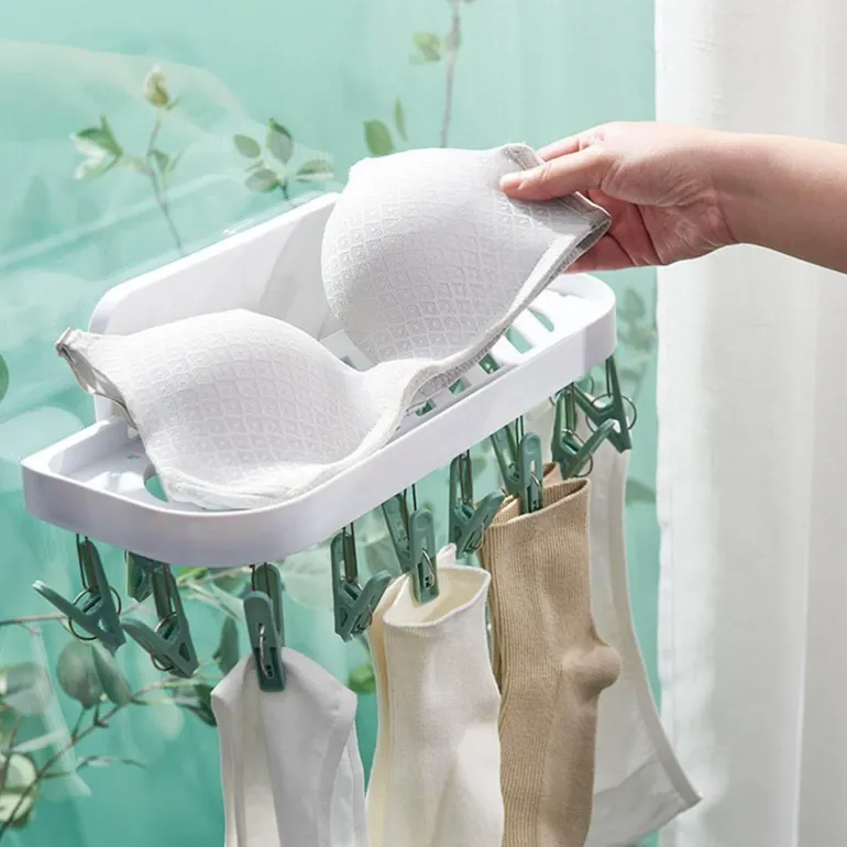 Wandmontierter Wäscheständer für das Badezimmer – platzsparender Organizer