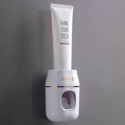 Wandmontierter Zahnbürstenhalter mit Mundwasserbecherspender - Badezimmer-Organizer