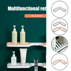 Wandmontiertes Badezimmerregal - Drehbarer, platzsparender Organizer