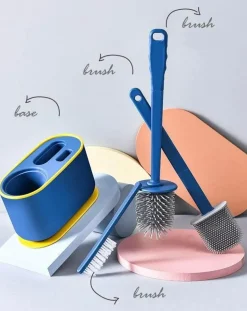 Wandmontiertes Toilettenbürstenset – Platzsparender Badezimmer-Organizer