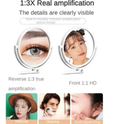 Wandspiegel mit 3-facher Vergrößerung – elegantes All-Angle-Design