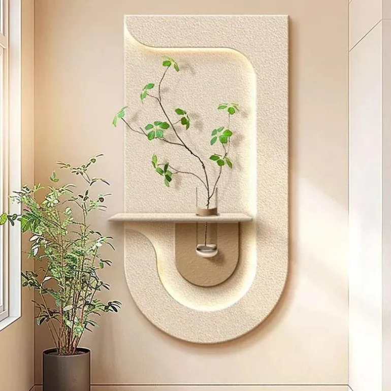 Wandvase Lampe mit grüner Pflanze - Eingangsdekor