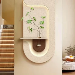 Wandvase Lampe mit grüner Pflanze - Eingangsdekor