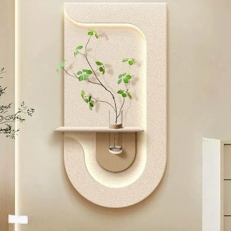 Wandvase Lampe mit grüner Pflanze - Eingangsdekor