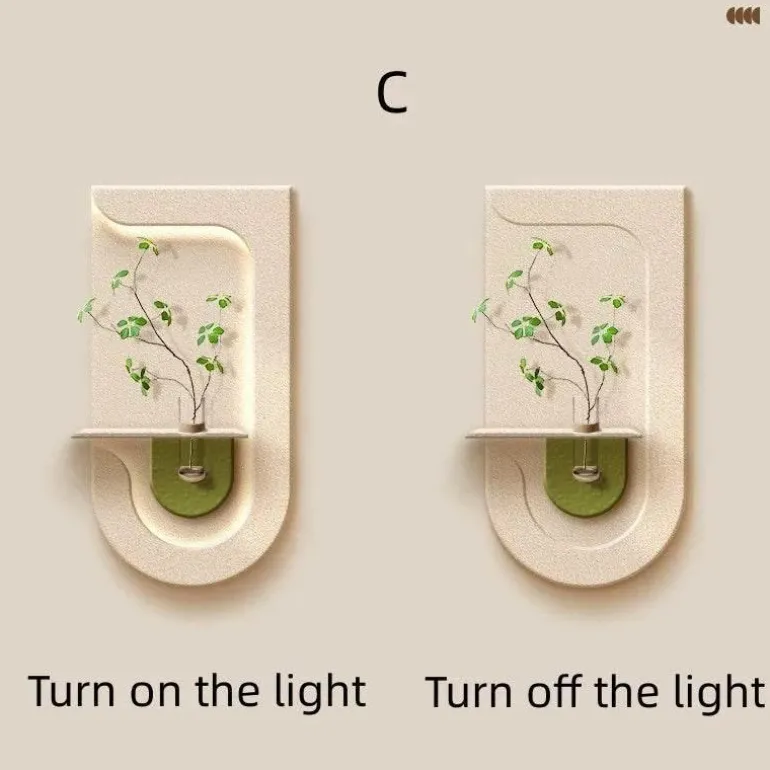 Wandvase Lampe mit grüner Pflanze - Eingangsdekor