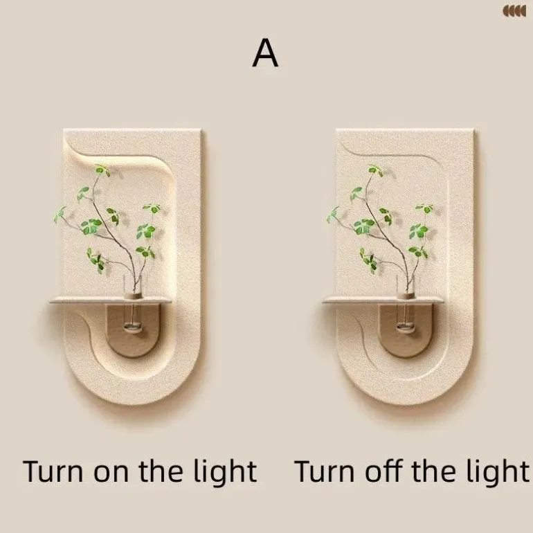 Wandvase Lampe mit grüner Pflanze - Eingangsdekor
