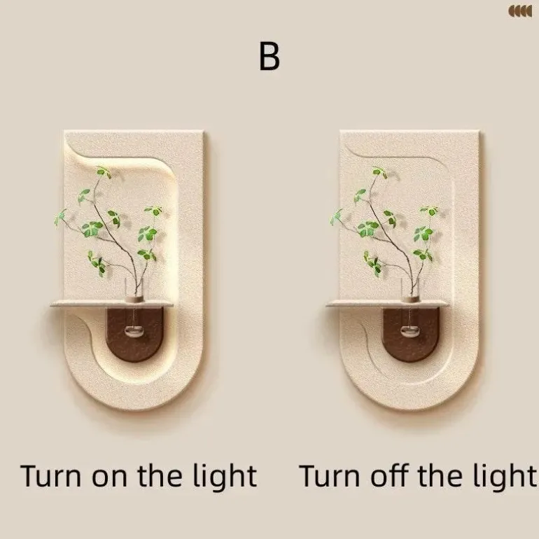 Wandvase Lampe mit grüner Pflanze - Eingangsdekor