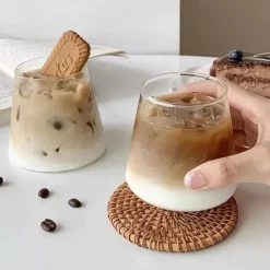 Wasserbecher aus klarem Glas – vielseitiger Kaffee- und Saftbecher