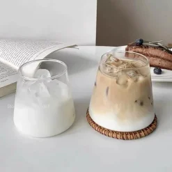 Wasserbecher aus klarem Glas – vielseitiger Kaffee- und Saftbecher