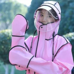 Wasserdichte Fahrradjacke mit Kapuze – Winddichter Fahrradregenmantel