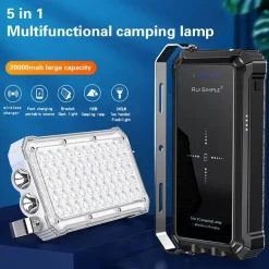 Wasserdichte LED-Powerbank - Tragbares Ladegerät mit kabellosem Laden
