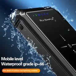 Wasserdichte LED-Powerbank - Tragbares Ladegerät mit kabellosem Laden