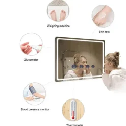 Wasserdichter Zauberspiegel mit LED-Touchscreen – intelligenter Kosmetikspiegel