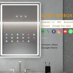 Wasserdichter Zauberspiegel mit LED-Touchscreen – intelligenter Kosmetikspiegel