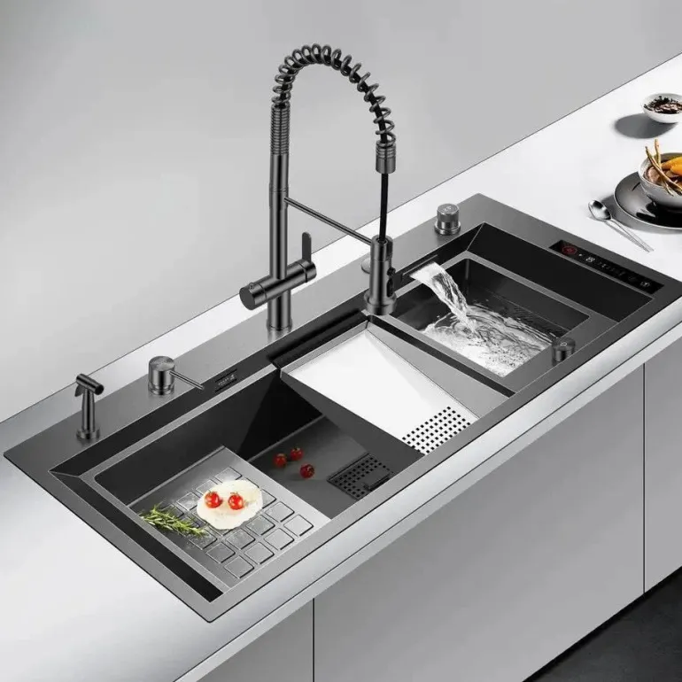 Wasserfall-Waschtischarmatur mit Touch-Steuerung – Modernes Design