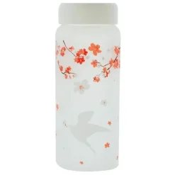 Wasserflasche aus Milchglas im Elch-Design, 430 ml, mit Hülle