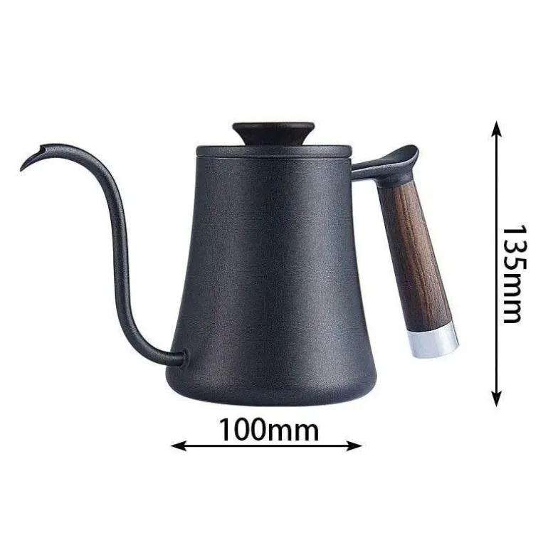 Wasserkocher mit Schwanenhals-Aufguss – Kaffeemaschine mit Holzgriff