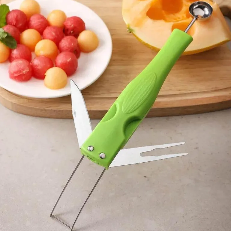 Wassermelonen-Multischneider – Dreifach-Schneidewerkzeug zum einfachen Servieren von Obst