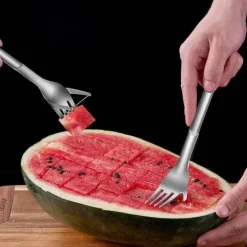 Wassermelonenschneider-Gabel - Schneidwerkzeug aus Edelstahl
