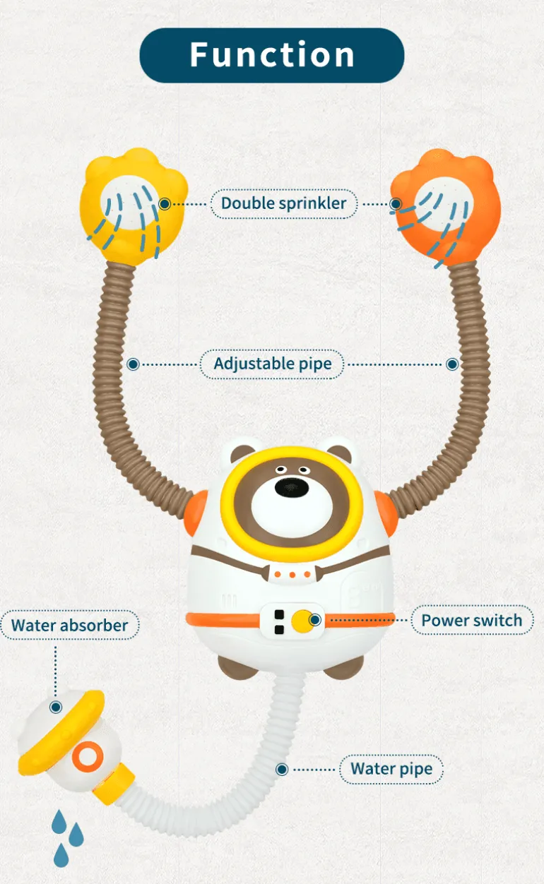 Wassersprinkler-Badespielzeug für Kinder – lustiges Badewannen-Sprühspiel