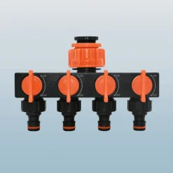 4-Wege-Wasserverteiler für den Gartenhahn – Schlauchverbinder-Bewässerungssystem
