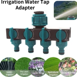 4-Wege-Wasserverteiler für den Gartenhahn – Schlauchverbinder-Bewässerungssystem
