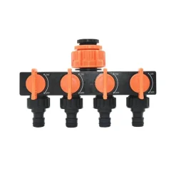 4-Wege-Wasserverteiler für den Gartenhahn – Schlauchverbinder-Bewässerungssystem