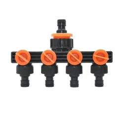 4-Wege-Wasserverteiler für den Gartenhahn – Schlauchverbinder-Bewässerungssystem