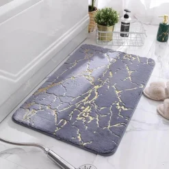 Weiche, saugfähige, rutschfeste Badezimmermatte – flauschiges, modernes Design