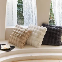 Weicher Kissenbezug aus Plüsch mit Wolkenmotiv, gemütliches Dekokissen für Zuhause