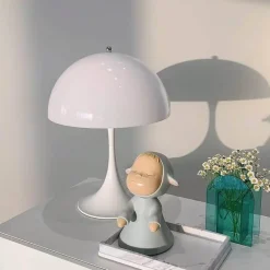 Weiße Pilzlampe - Romantische Dekobeleuchtung