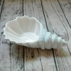 Weißes Conch-Teller-Set – elegantes Porzellangeschirr für Snacks und Desserts