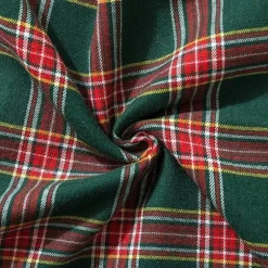 Weihnachtlich karierte Kissenhülle - Grünes und rotes Kissen für die Heimdekoration