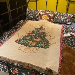 Weihnachts-Überwurfdecke – Festliche Wohnzimmerdekoration & Sofatuch