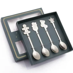 Weihnachtsgeschirr-Set – 4-teiliges Geschirrset mit „Beste Wünsche“-Design