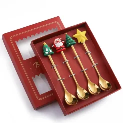 Weihnachtsgeschirr-Set – 4-teiliges Geschirrset mit „Beste Wünsche“-Design