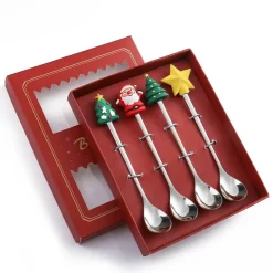 Weihnachtsgeschirr-Set – 4-teiliges Geschirrset mit „Beste Wünsche“-Design