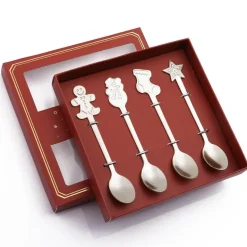 Weihnachtsgeschirr-Set – 4-teiliges Geschirrset mit „Beste Wünsche“-Design