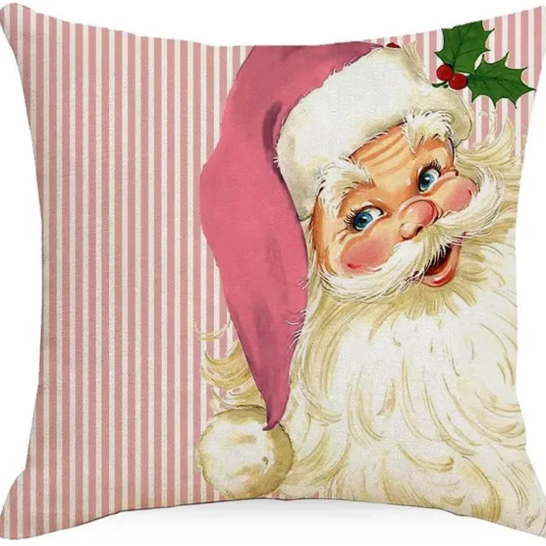 Weihnachtskissenbezug - Weihnachtsmann und Schneemann - Weihnachtsdekor