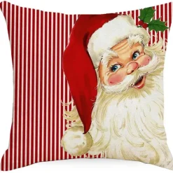Weihnachtskissenbezug - Weihnachtsmann und Schneemann - Weihnachtsdekor