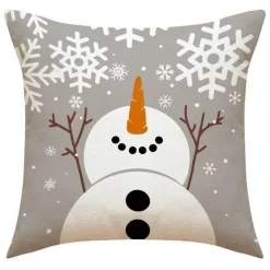 Weihnachtskissenbezug - Weihnachtsmann und Schneemann - Weihnachtsdekor