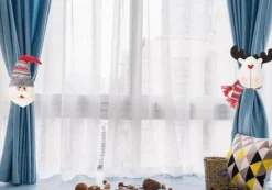 Weihnachtsvorhanghalter - Weihnachtsmann-Elch-Fensterdeko