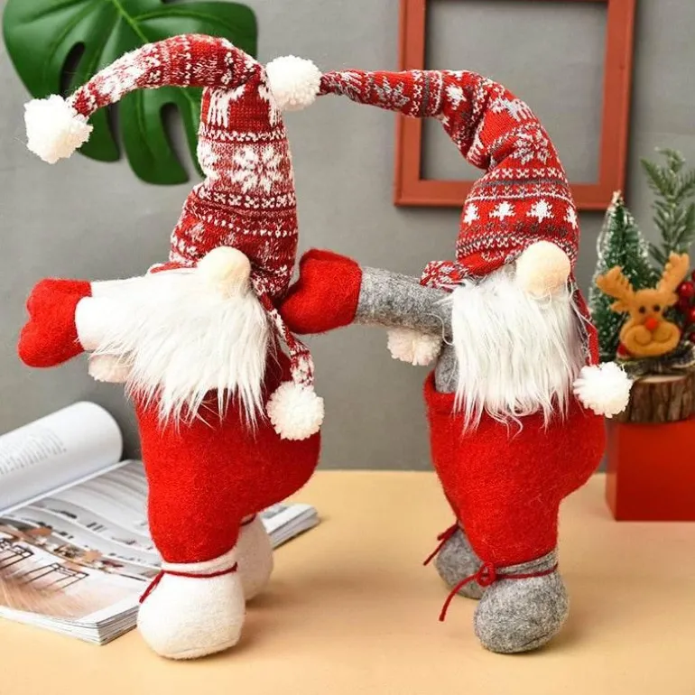 Weihnachtsvorhanghalter - Weihnachtsmann-Elch-Fensterdeko