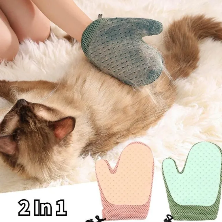 Wendbare Handschuhe zur Tierhaarentfernung – 2-in-1-Pflegewerkzeug für Hunde und Katzen