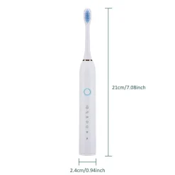 Wiederaufladbare elektrische Zahnbürste – 6 Vibrationen, Aufhellung und Mundpflege