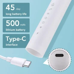 Wiederaufladbare elektrische Zahnbürste – 6 Vibrationen, Aufhellung und Mundpflege