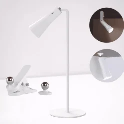 Wiederaufladbare LED-Schreibtischlampe – einstellbares rotierendes Licht