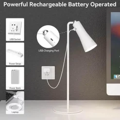 Wiederaufladbare LED-Schreibtischlampe – einstellbares rotierendes Licht